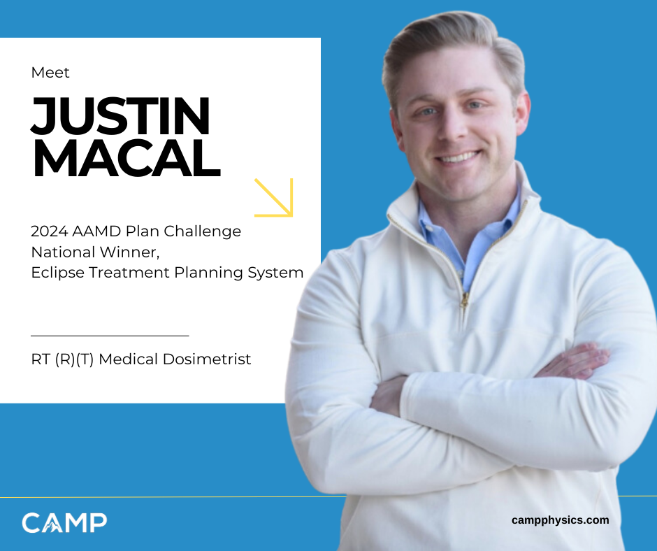 justin macal camp aamd challenge winner medical dosimetry